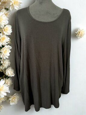 Ellen Tracy Black Sheer Back Top